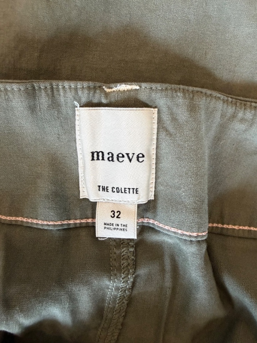 Maeve Colette Crop Wide-Leg Pants - Olive - Size 32 - Picture 5 of 5